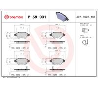 P59031 Kit pastiglie freno, Freno a disco Brembo