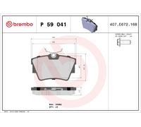 P59041 Kit pastiglie freno, Freno a disco Brembo