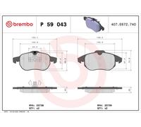 P59043 Kit pastiglie freno, Freno a disco Brembo