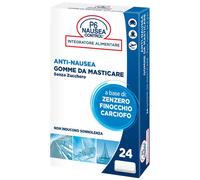 P6 Nausea Control, Gomme da Masticare Azione Anti-Nausea, Senza Zucchero, a base di Zenzero, Finocchio e Carciofo, Sollievo per Nausea e Difficoltà Digestive - 1 Confezione da 24 Gomme