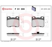 P61059 Kit pastiglie freno, Freno a disco Brembo