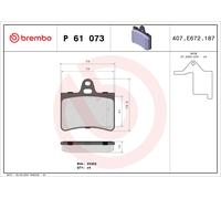 P61073 Kit pastiglie freno, Freno a disco Brembo