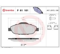 Brembo Kit Pastiglie Freno P61101
