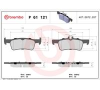 P61121 Kit pastiglie freno, Freno a disco Brembo