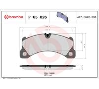 P65026 Kit pastiglie freno, Freno a disco Brembo