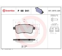 P68041 Kit pastiglie freno, Freno a disco Brembo