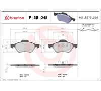 P68048 Kit pastiglie freno, Freno a disco Brembo