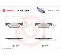 P68059 Kit pastiglie freno, Freno a disco Brembo