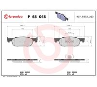 Set di pastiglie freno BREMBO P 68 065, anteriore