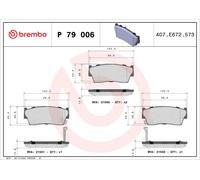 P79006 Kit pastiglie freno, Freno a disco Brembo