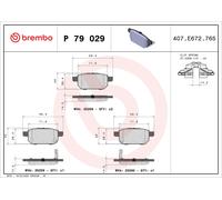 P79029 Kit pastiglie freno, Freno a disco Brembo
