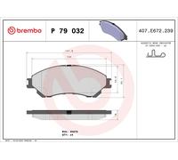P79032 Kit pastiglie freno, Freno a disco Brembo