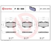 P83009 Kit pastiglie freno, Freno a disco Brembo