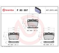 P83057 Kit pastiglie freno, Freno a disco Brembo