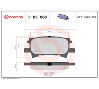 P83068 Kit pastiglie freno, Freno a disco Brembo