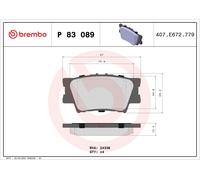 P83089 Kit pastiglie freno, Freno a disco Brembo