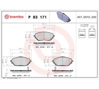 P83171 Kit pastiglie freno, Freno a disco Brembo