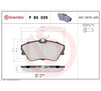 P85029 Kit pastiglie freno, Freno a disco Brembo