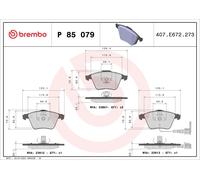 P85079 Kit pastiglie freno, Freno a disco Brembo