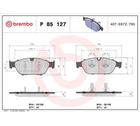 P85127 Kit pastiglie freno, Freno a disco Brembo