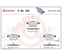 P85129 Kit pastiglie freno, Freno a disco Brembo