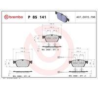 P85141 Kit pastiglie freno, Freno a disco Brembo