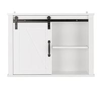 P9IDEDFH Antique Farmhouse Bathroom Wall Cabinet Organizer with Sliding Barn Door Shelf (D As Shown)