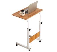 P9IDEDFH Carrello per computer portatile, regolabile in altezza, postazione di lavoro per computer portatile, multi tavolo con rotelle in metallo, comodino per casa e laptop (colore bianco, dimensioni