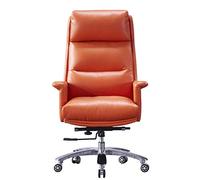 P9IDEDFH Chair Leather Office Chair Computer Chair Home Comfortable Modern Minimalist Boss Chair Business Executive Chair Cowhide Chair (Colore: Orange)