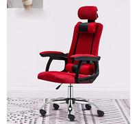 P9IDEDFH Desk Chair Computer Chair Home Office Chair Game Gaming Chair Backrest Boss Chair Lift Rotating Seat Comfortable Chair (Colore: Mesh Cloth with footrest-Red)