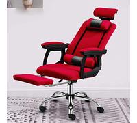 P9IDEDFH Desk Chair Computer Chair Home Office Chair Game Gaming Chair Backrest Boss Chair Lift Rotating Seat Comfortable Chair (Colore: Mesh Cloth with footrest-Red)