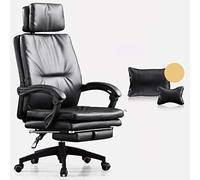 P9IDEDFH Home Computer Chairs Reclining Office Chairs Boss Chairs Leather Gaming Chairs Small-Sized Lift Seats (Colore: Black)