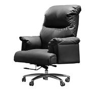 P9IDEDFH Leather Boss Chair Reclining Business Chair Home Computer Chair Divano Chair Thick Cowhide Lift Executive Chair (colore: Black-Reclining)