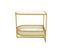 P9IDEDFH Marble Pattern Coffee Table Wooden Tea Table White Divano End Table Nightstand with Storage Basket Shelf for Bedroom
