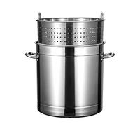 P9IDEDFH Multicooker in acciaio inox - Pentola e colino cestino per gamberi e frutti di mare bollire tacchino friggitrice pentola per bollire frittura, fiamma libera, 5050 cm (fornello a induzione 35
