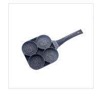 P9IDEDFH Padella per omelette a 4 fori antiaderente per hamburger, uova, prosciutto, pancake, padelle, grill, colazione, wok, pentola per pancake senza fumo di olio (colore: nero)