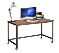 P9IDEDFH Rolling Computer Desk Metal e Computer Laptop Desk Wooden Top Study Workstation (D 47,5 x 23,5 x 29,5 pollici)