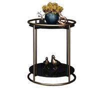 P9IDEDFH Side Table- Round Side End Accent Table Living Room, Gold Overall Dimensioni: 40 x 50 (H) cm (Colore: Onecolor) (D)