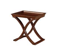 P9IDEDFH Small Coffee Table-Blaze Accent Tables - Wood Coffee Table - Solid Rubberwood Pecan Finish Contemporary Style Cocktail Tables Piece Solid