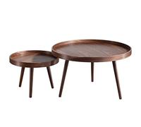 P9IDEDFH Tavolino da caffè nordico in legno massello soggiorno piccolo appartamento mobili rotondo piccolo tavolo da tè rotondo (colore dell'immagine 1)