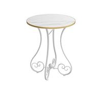 P9IDEDFH Tavolino in ferro battuto divano tavolino rotondo per soggiorno piccolo comodino balcone tavolo da tè in legno (colore: monocolore, dimensioni: 60 x 65 cm) (monocolore 60 x 65 cm) (monocolore