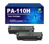 PA 110H Cartuccia Toner Compatibile Con Stampanti Per PANTUM P1000 P1050 P2000 P2010 P2050 M5000 M5005 M6000 M6005, Resa Fino A 3200 Pagine,Black-2 Pack