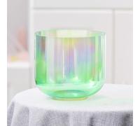 PA-DABAOO 7 Pollici B Nota Alchemy Singing Bowl Gradient Green, Cosmico Ciotola Di Canto in Cristallo Di Quarzo Chiaro Cosmico, Ciotola Di Canto Di Cristallo Di Chakra Per Yog Di Preghiera,C