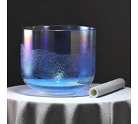 PA-DABAOO 7 Pollici E Nota Alchimia Chakra Sound Bowl, Ciotola Di Canto Cristallino Blu, Ciotola Del Suono Di Meditazione Con Bastone E Rondella Per Lo Yoga Consapevole