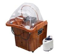 PA-DABAOO Attrezzatura Per Spa Della Testa Giapponese Portatile, Sistema A Doppio Controllo Circolazione Dell'acqua Equipaggiamento Spa Per La Testa,Marrone