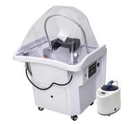 PA-DABAOO Attrezzatura Per Spa Della Testa Giapponese Portatile, Sistema A Doppio Controllo Circolazione Dell'acqua Equipaggiamento Spa Per La Testa,Bianca