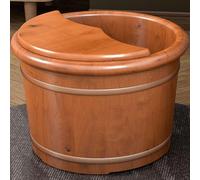 PA-DABAOO Bacino Del Piede in Legno, Bagno Per Il Piede Domestico, Secchio in Ammollo, Bagno Con Coperchio, Secchio in Legno in Legno Massiccio, Adatto Per Il Bagno,25cm
