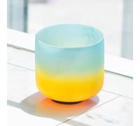 PA-DABAOO Ciotola Cantante in Cristallo Glassato Arcobaleno, Ciotola Di Canto Di Cristallo Di Quarzo, E Nota Plesso Solare Chakra Crystal Crystal Per Meditazione,10inch style e