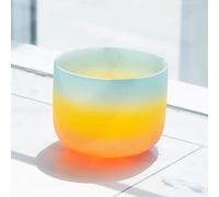 PA-DABAOO Ciotola Cantante in Cristallo Glassato Arcobaleno, Ciotola Di Canto Di Cristallo Di Quarzo, E Nota Plesso Solare Chakra Crystal Crystal Per Meditazione,8inch style a