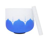 PA-DABAOO Ciotola Di Canti Di Cristallo Blu, Ciotola Di Canto Di Cristallo Di Quarzo, Ciotola Del Suono Chakra Con Lavatrice E Pelle Di Pecora Per Meditazione Yoga,12 inch c note